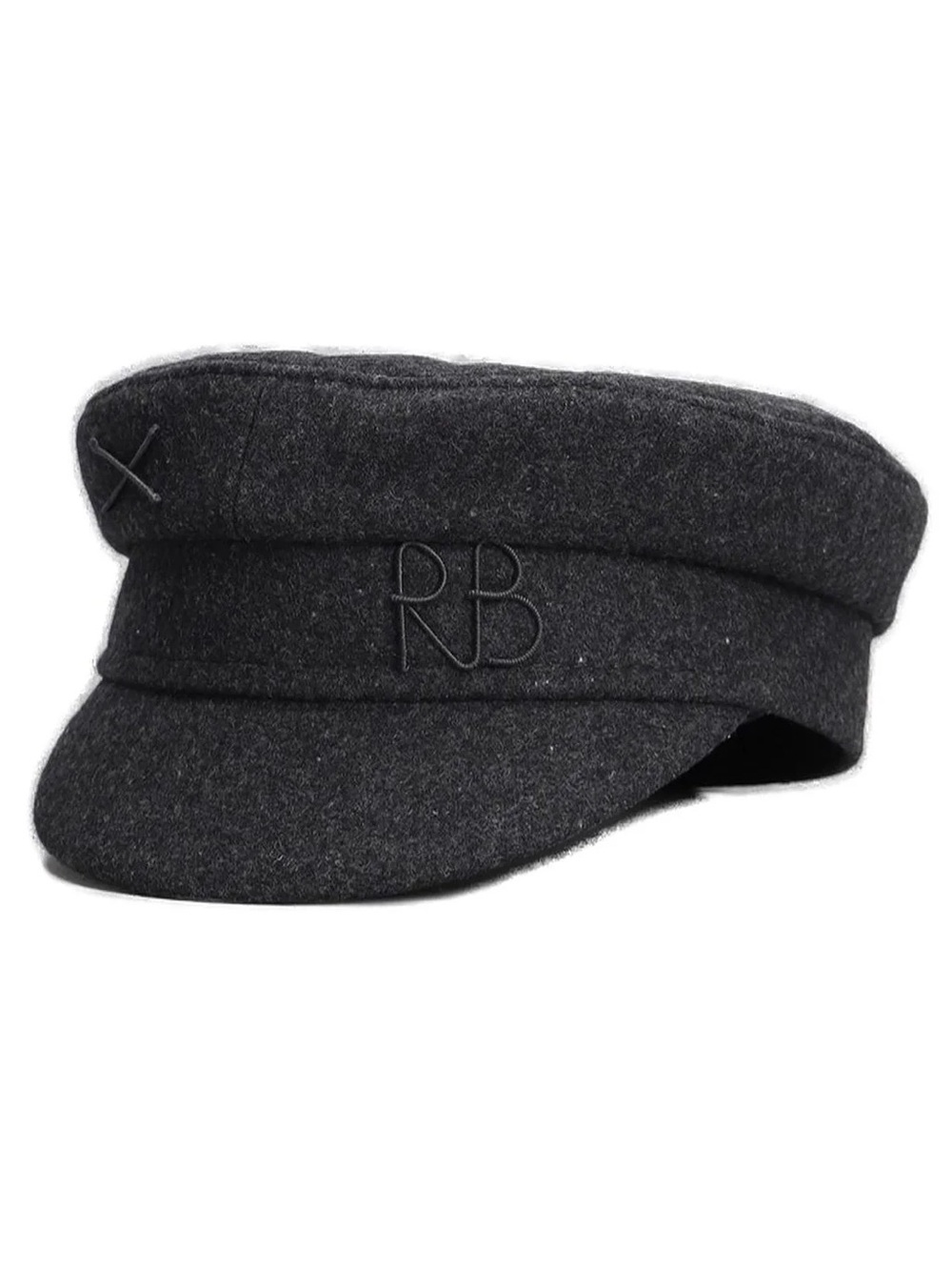Ruslan Baginskiy Logo-Detail Curved Brim Beret Wool Fisherman Cap in Gray - M